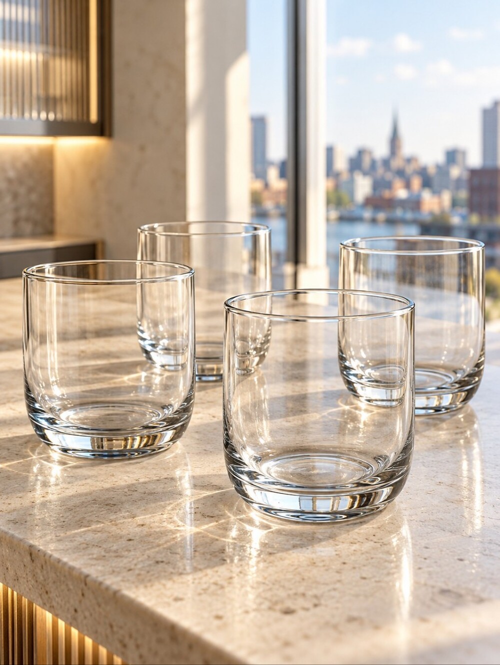 Libbey Ascent 13.3 Oz Rocks Glasses Clear Barware Set of 4